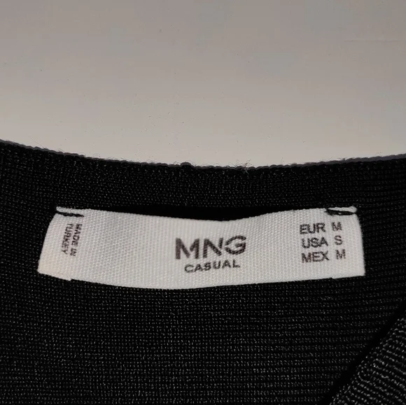 MNG Black Puffed Mesh Sleeve Top - Picture 8 of 12